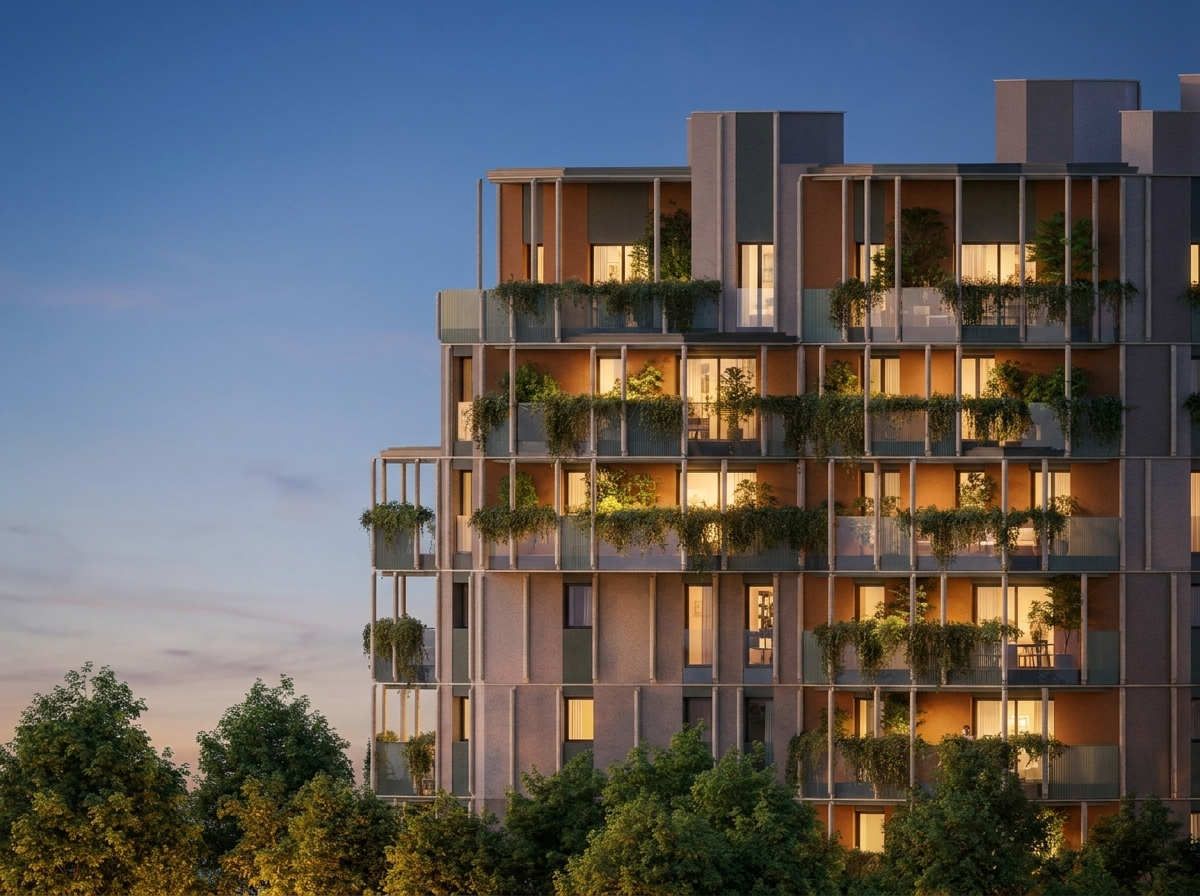 Vimercate 2 — prospetto serale delle residenze